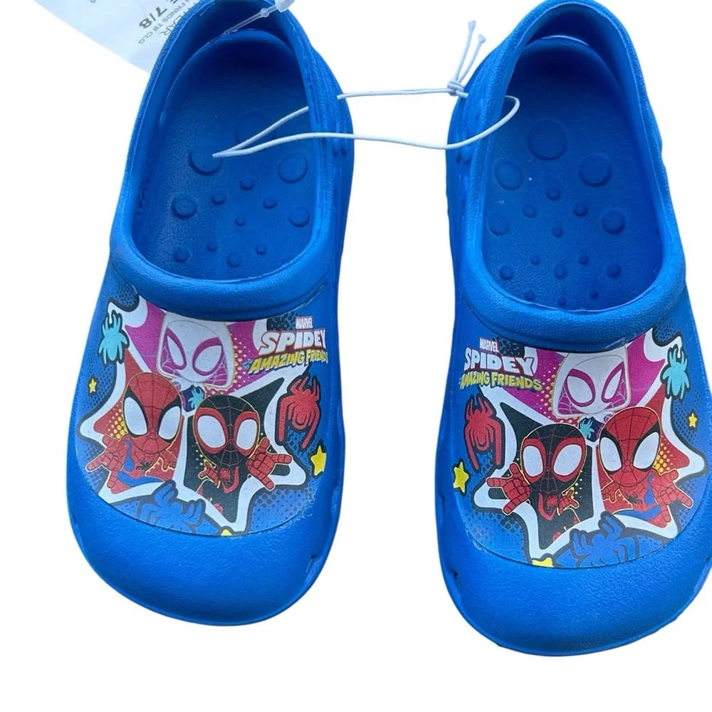 Marvel Spidey and His Amazing Friends Blue Clogs Kids Size 7/8 New